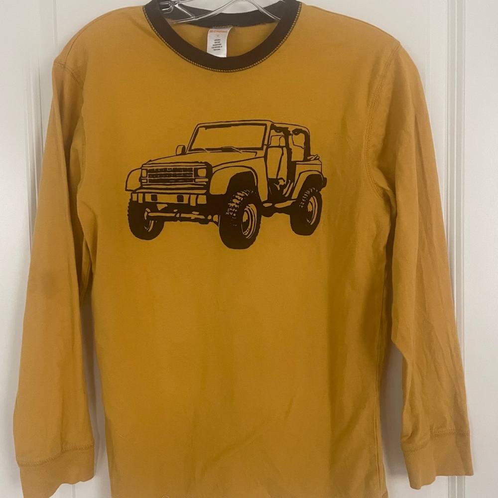 Gymboree Mustard Long Sleeve Tee with Jeep Print